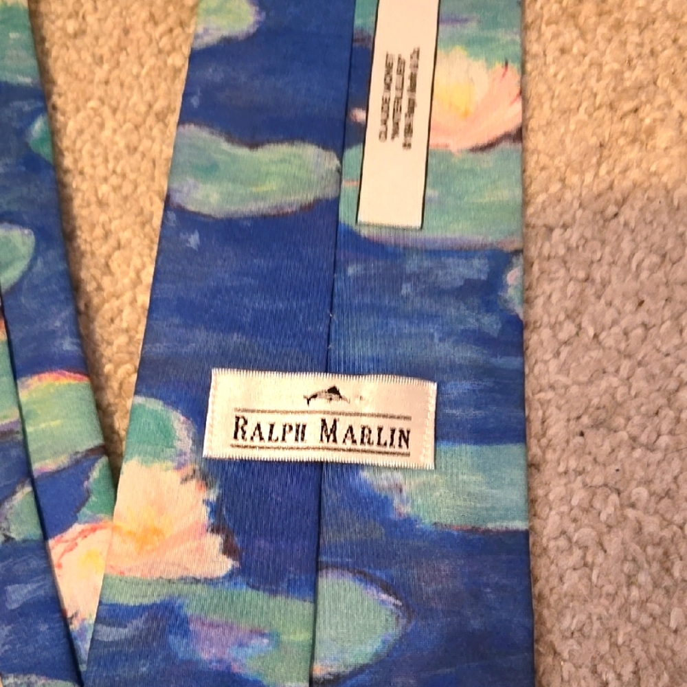 Ralph Marlin Blue Water Lily Tie
